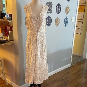 Magaschoni Cream Patterned Maxi Dress size large